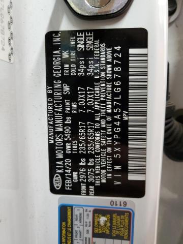 5XYPG4A57LG678724 KIA SORENTO S