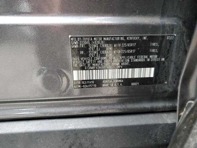 4T3RWRFV2NU073483 Toyota Rav4 Xle