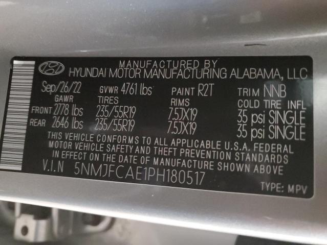 5NMJFCAE1PH180517 Hyundai TUCSON SEL
