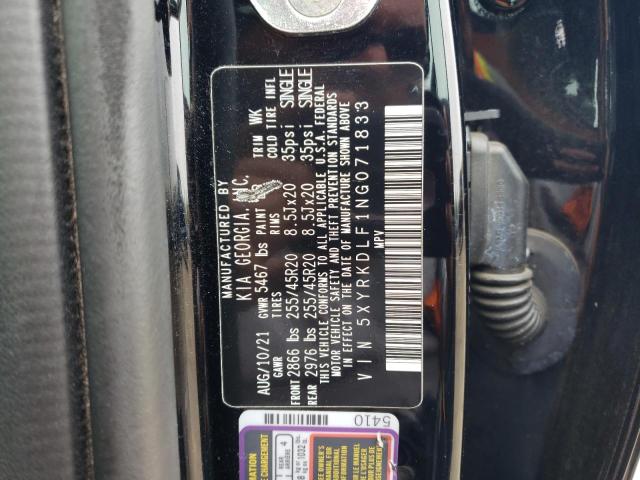 5XYRKDLF1NG071833 KIA SORENTO SX