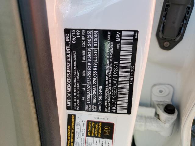 4JGDF6EE7GA619878 Mercedes-Benz Gl 450 4matic