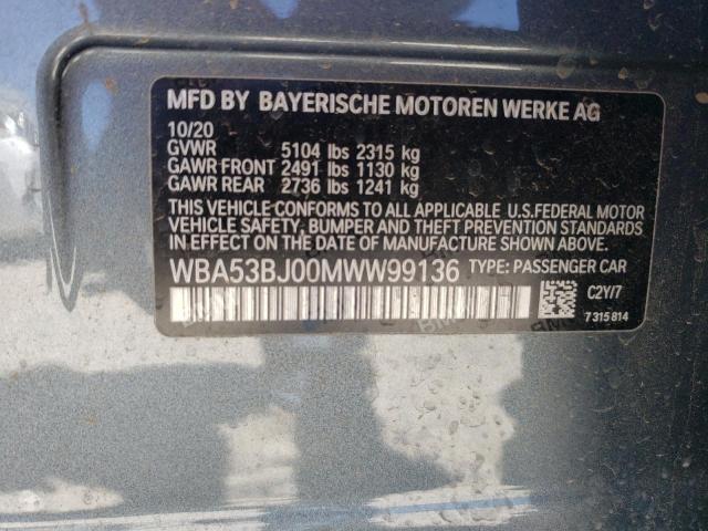 WBA53BJ00MWW99136 BMW 540 I