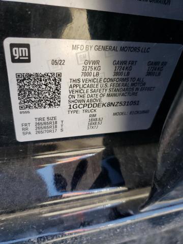 1GCPDDEK8NZ531051 Chevrolet Silverado K1500 Lt