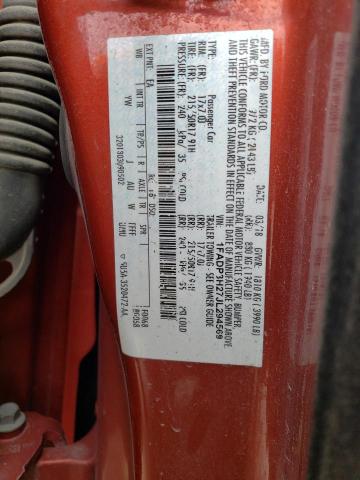 1FADP3H27JL294569 Ford FOCUS SEL