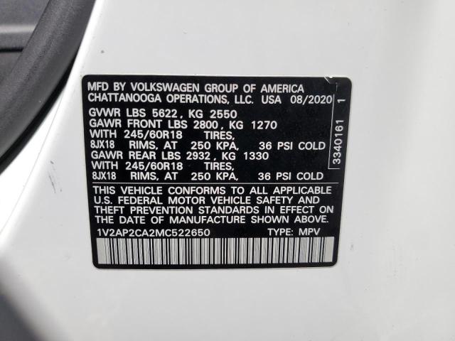1V2AP2CA2MC522650 Volkswagen Atlas S