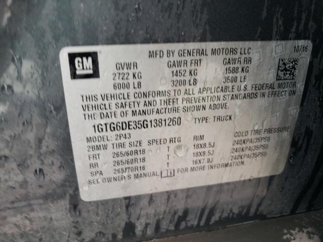 1GTG6DE35G1381260 GMC CANYON SLT