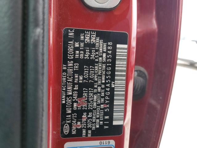 5XYPG4A55GG135488 KIA SORENTO LX
