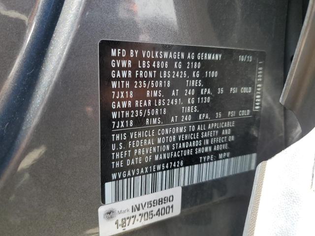 WVGAV3AX1EW547426 Volkswagen TIGUAN S