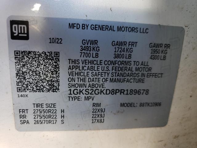 1GKS2GKD8PR189678 GMC Yukon Xl K1500 Slt