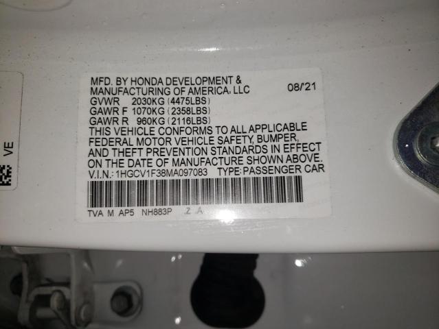 1HGCV1F38MA097083 Honda Accord Sport