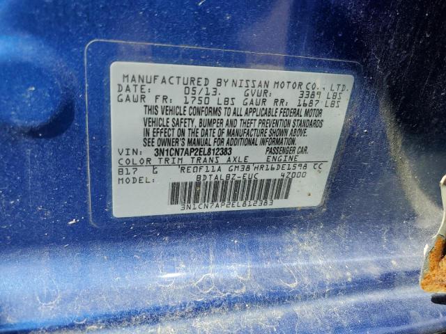 3N1CN7AP2EL812383 Nissan VERSA S