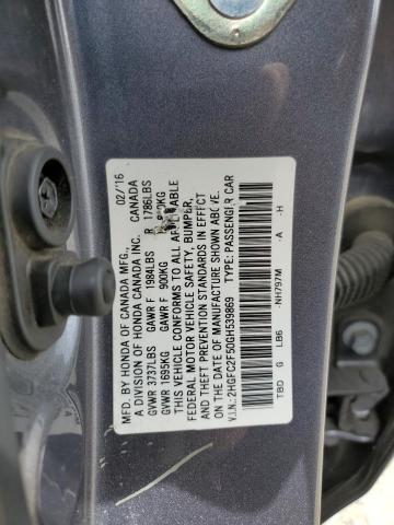 2HGFC2F50GH539869 Honda Civic Lx