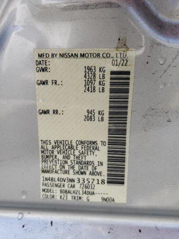 1N4BL4DV3NN335718 Nissan ALTIMA SV