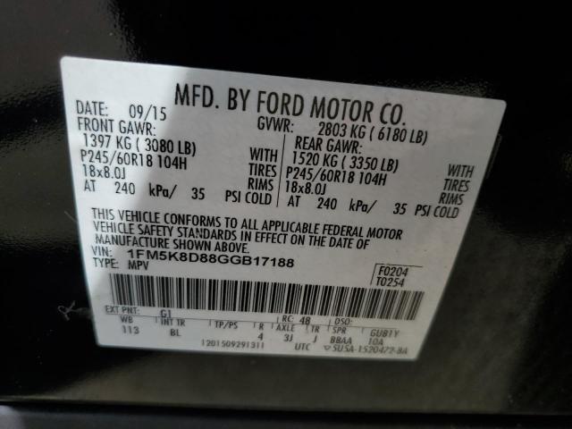1FM5K8D88GGB17188 Ford EXPLORER XLT