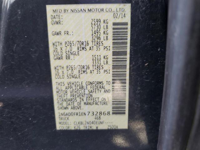 1N6AD0FR1EN732868 Nissan Frontier Sv