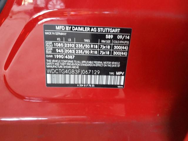 WDCTG4GB3FJ067129 Mercedes-Benz Gla 250 4matic