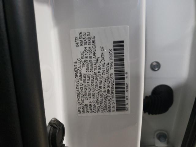 5FPYK3F78NB023870 Honda Ridgeline Rtl