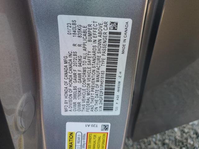 2HGFE2F51PH518183 Honda Civic Sport