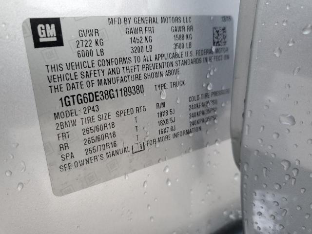 1GTG6DE38G1189380 GMC CANYON SLT