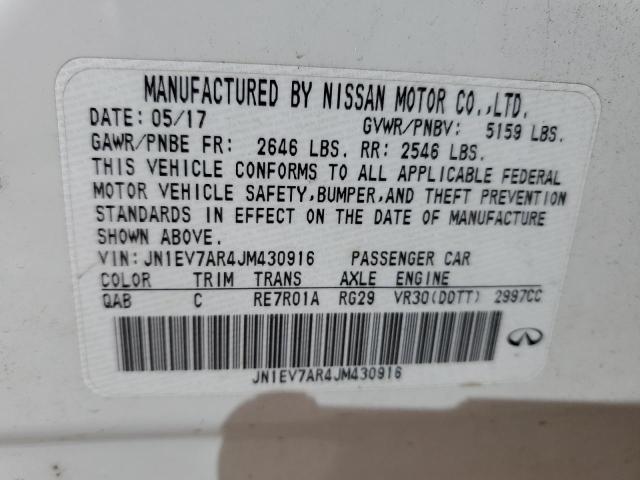 JN1EV7AR4JM430916 Infiniti Q50 LUXE