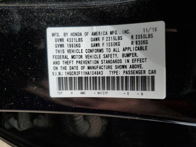 1HGCR2F11HA104843 Honda Accord Sport Special Edition