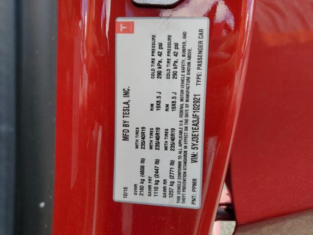5YJ3E1EA3JF102921 Tesla MODEL 3