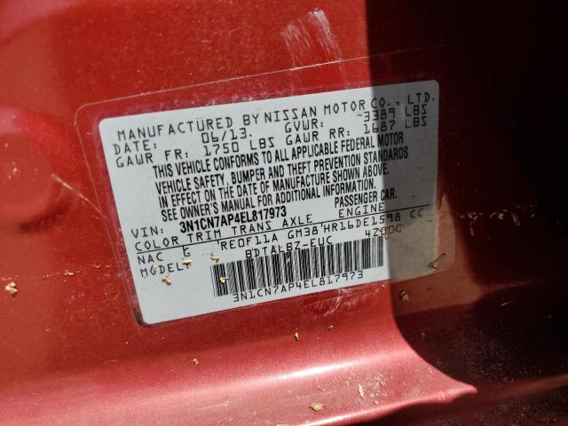 3N1CN7AP4EL817973 Nissan VERSA S