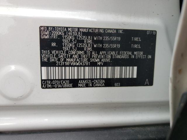2T3Y1RFV6KW043781 Toyota Rav4 Limited