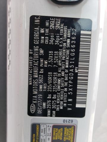 5XYPGDA51LG663622 KIA SORENTO S