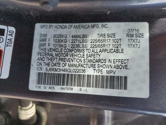5J6RM3H49GL022036 Honda CR-V SE