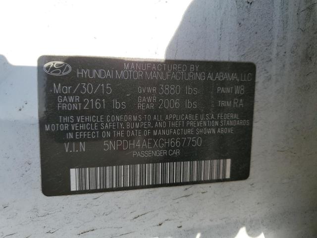 5NPDH4AEXGH667750 Hyundai ELANTRA SE