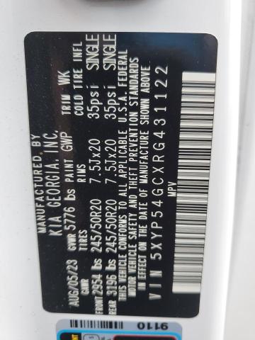 5XYP54GCXRG431122 KIA Telluride Sx