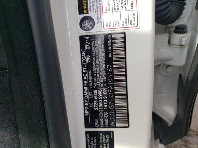 WDDUG7JB3FA103167 Mercedes-Benz S 63 AMG