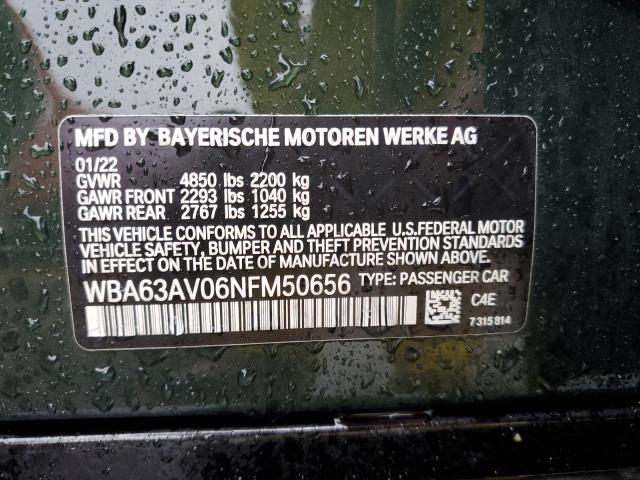 WBA63AV06NFM50656 BMW 430i Gran Coupe