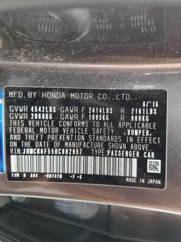 JHMCR6F55HC002957 Honda Accord Hybrid Exl