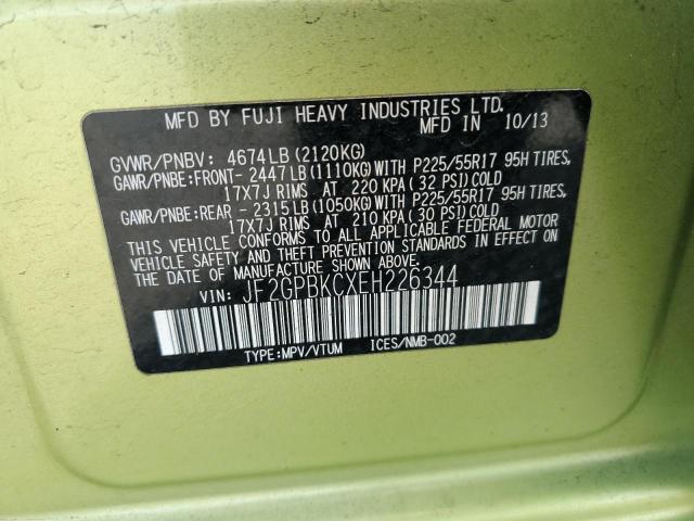 JF2GPBKCXEH226344 Subaru Xv Crosstrek 2.0i Hybrid Touring