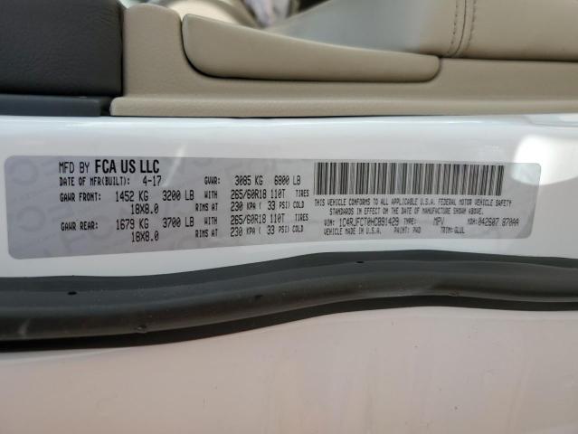 1C4RJFCT0HC891429 Jeep Grand Cherokee Overland