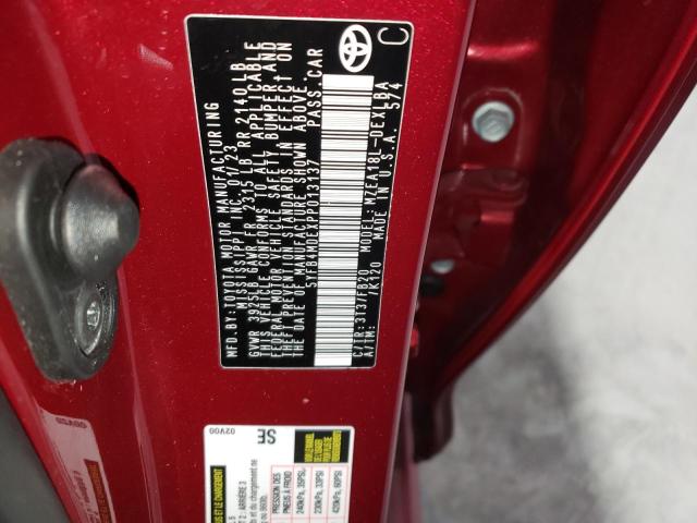 5YFB4MDEXPP013137 Toyota COROLLA LE
