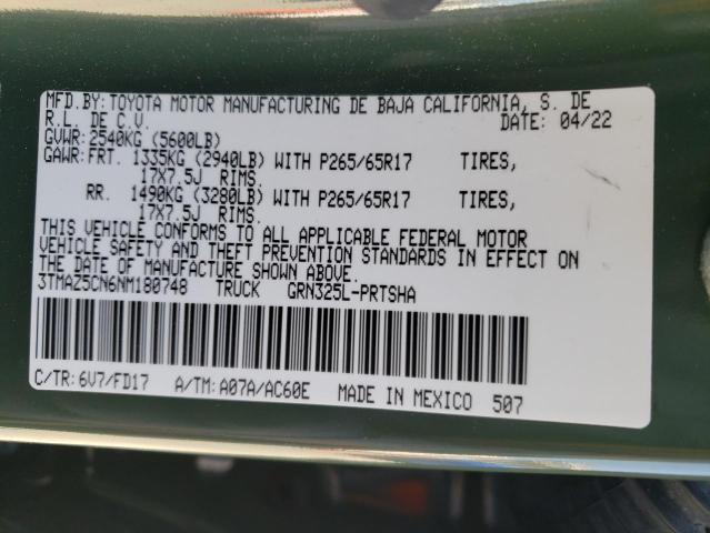 3TMAZ5CN6NM180748 Toyota TACOMA DOU