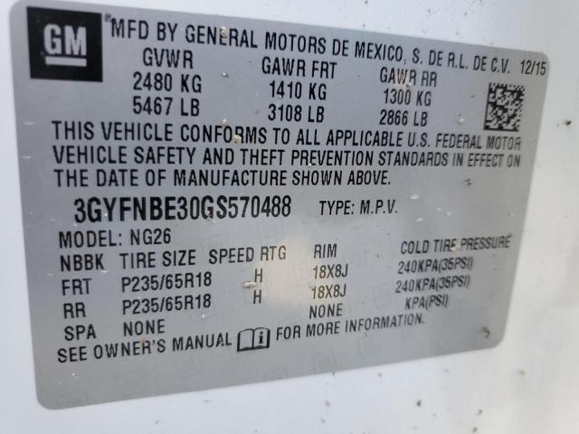 3GYFNBE30GS570488 Cadillac Srx Luxury Collection