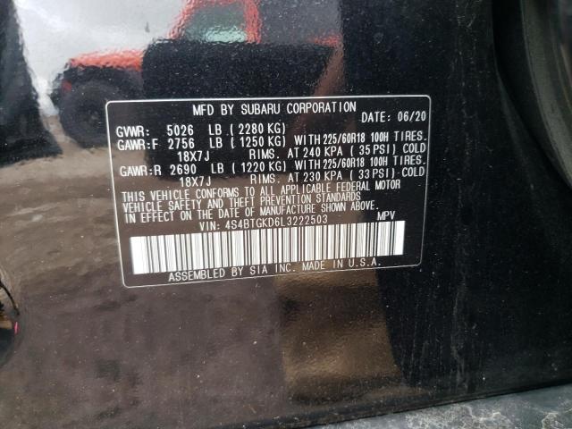 4S4BTGKD6L3222503 Subaru Outback Onyx Edition Xt