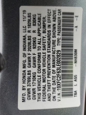 19XFC2F63LE002829 Honda Civic Lx