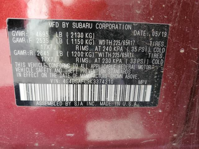 4S4BSAFC9K3374310 Subaru Outback 2.5i Premium