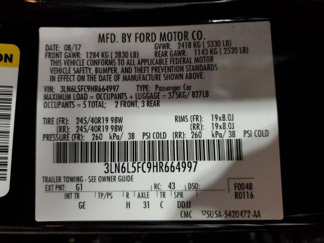 3LN6L5FC9HR664997 Lincoln Mkz Reserve