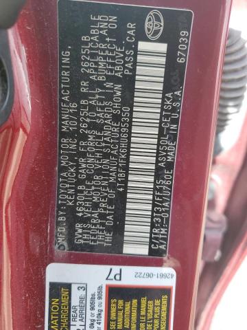 4T1BF1FK6HU695350 Toyota CAMRY LE