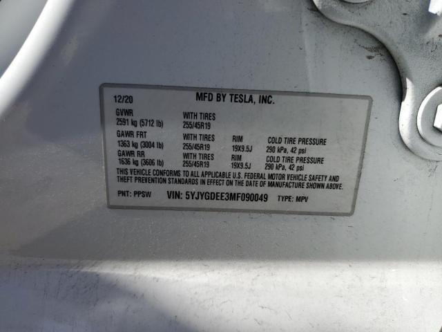5YJYGDEE3MF090049 Tesla Model Y