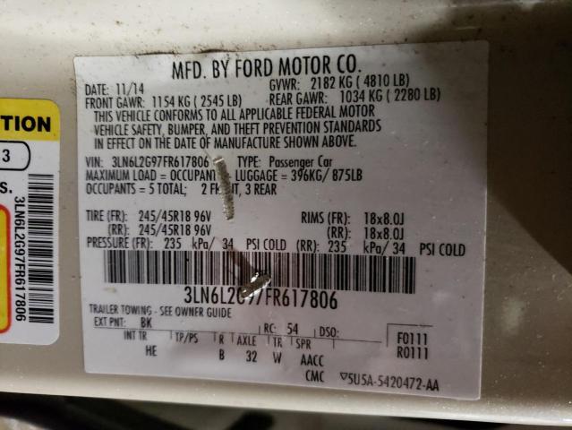 3LN6L2G97FR617806 Lincoln MKZ