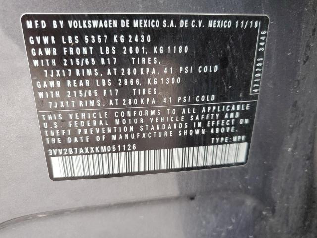 3VV2B7AXXKM051126 Volkswagen TIGUAN SE