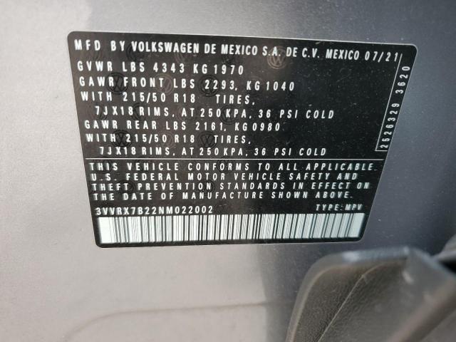 3VVRX7B22NM022002 Volkswagen TAOS SE