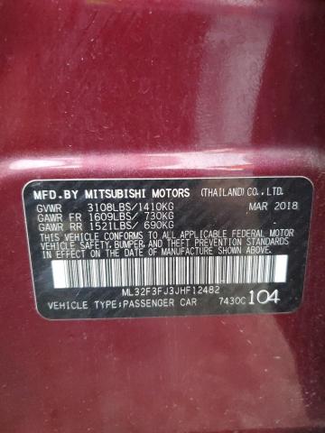 ML32F3FJ3JHF12482 Mitsubishi Mirage G4 Es